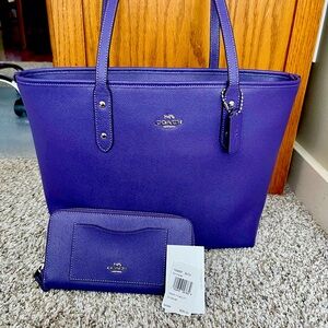 Coach purse with matching wallet.